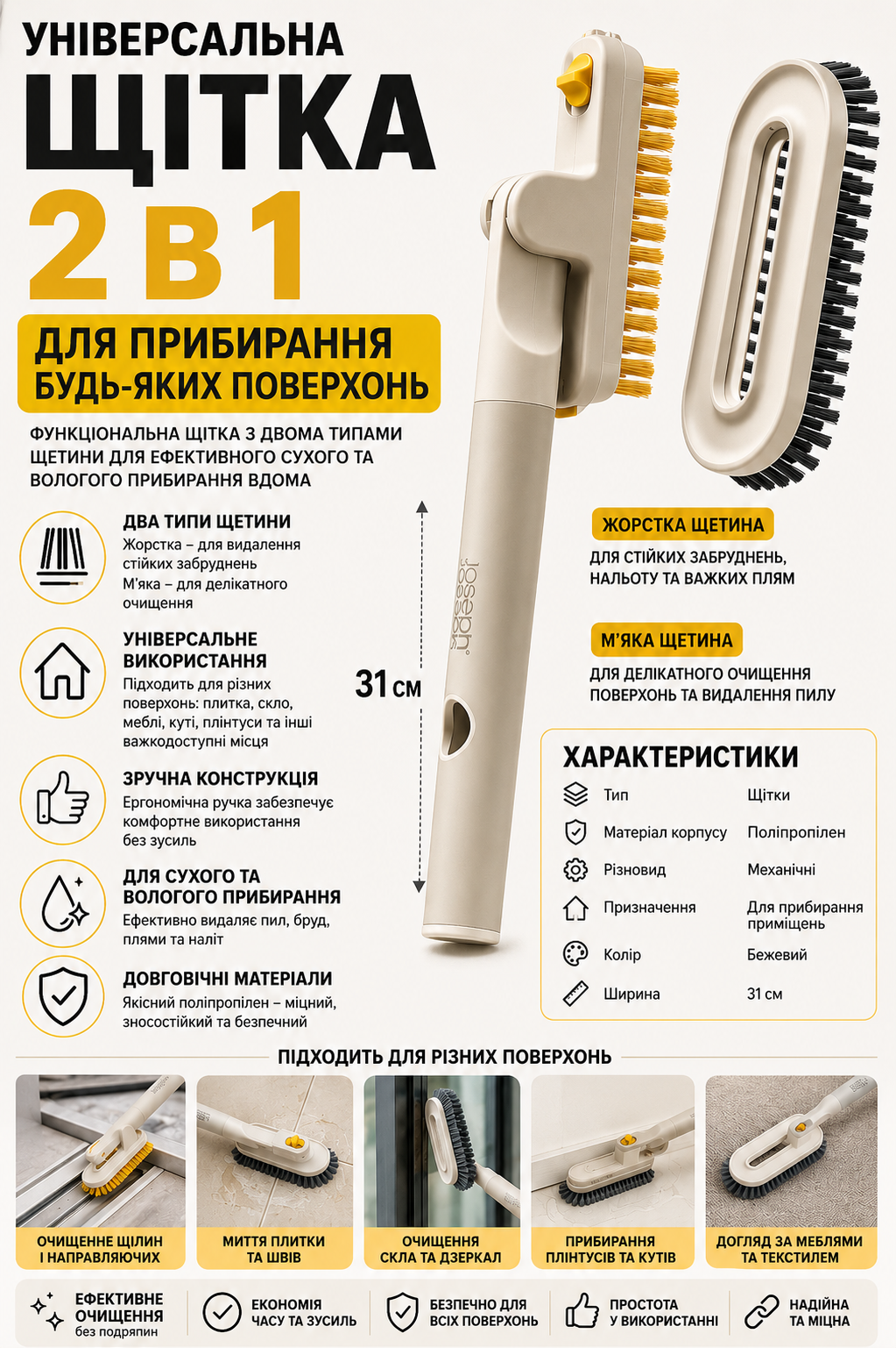 Универсальная щётка для плитки и швов купить Украина
